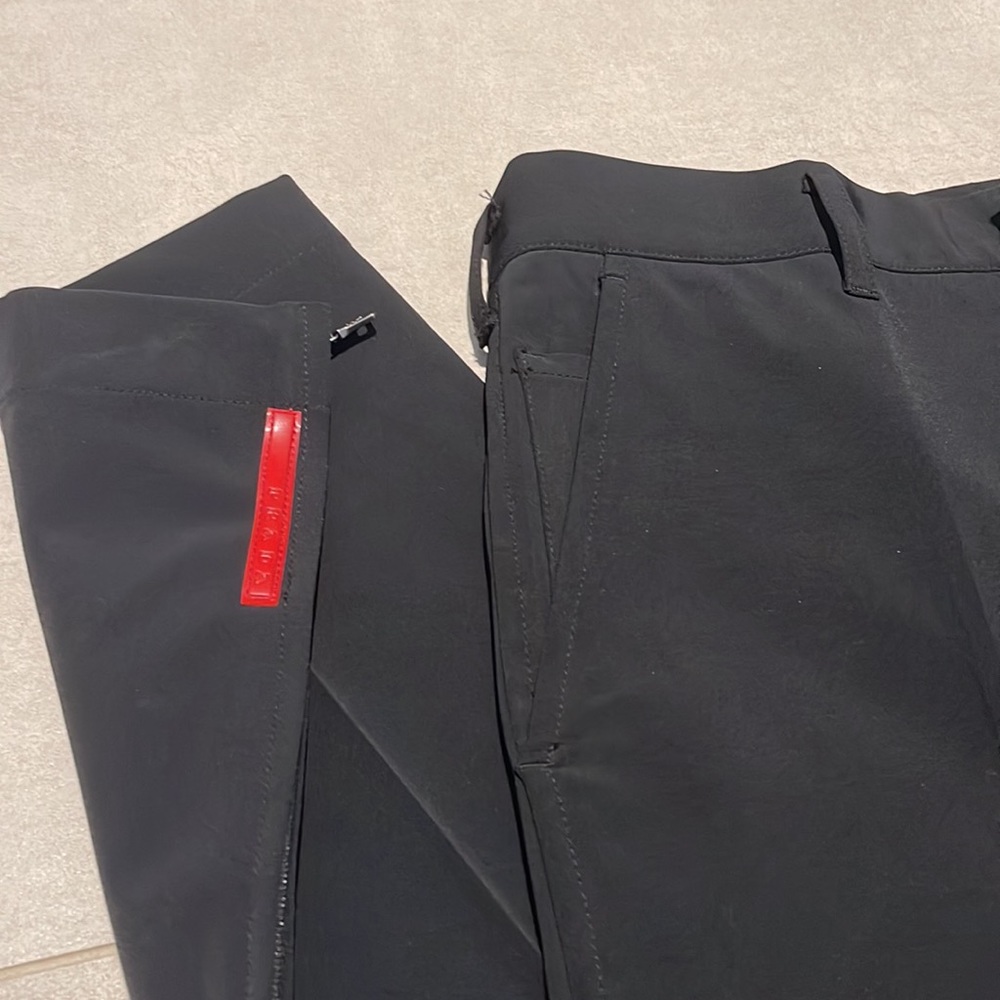 Prada men size 30 black pants button down polyester elastane straight leg button